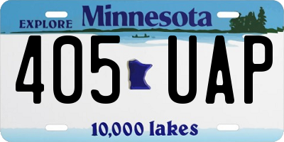 MN license plate 405UAP