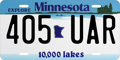 MN license plate 405UAR