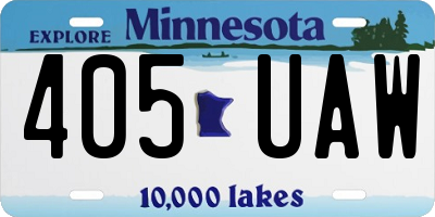 MN license plate 405UAW