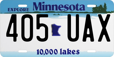 MN license plate 405UAX