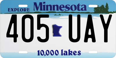 MN license plate 405UAY