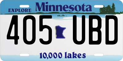 MN license plate 405UBD