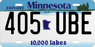 MN license plate 405UBE