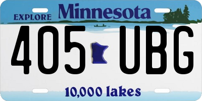 MN license plate 405UBG