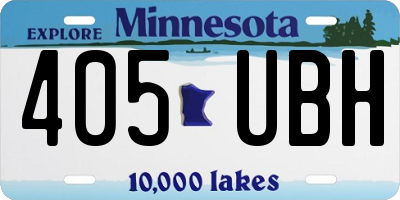 MN license plate 405UBH