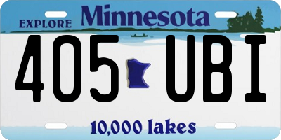 MN license plate 405UBI