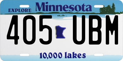 MN license plate 405UBM