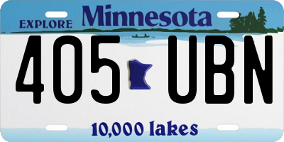 MN license plate 405UBN