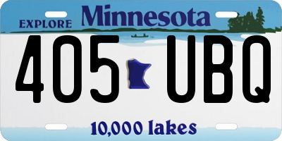 MN license plate 405UBQ