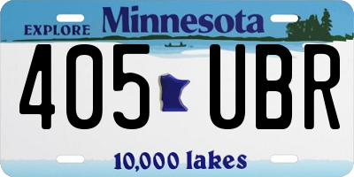 MN license plate 405UBR