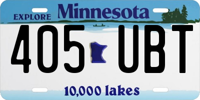 MN license plate 405UBT