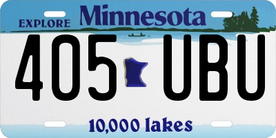 MN license plate 405UBU