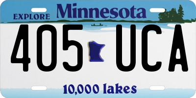 MN license plate 405UCA