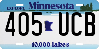 MN license plate 405UCB