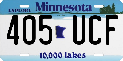 MN license plate 405UCF