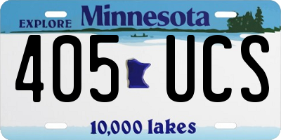 MN license plate 405UCS