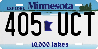 MN license plate 405UCT