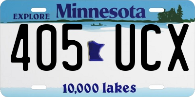 MN license plate 405UCX