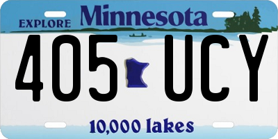 MN license plate 405UCY