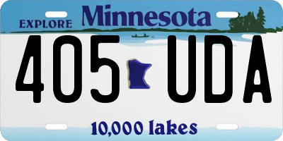 MN license plate 405UDA