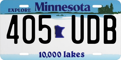 MN license plate 405UDB