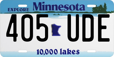 MN license plate 405UDE