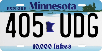 MN license plate 405UDG