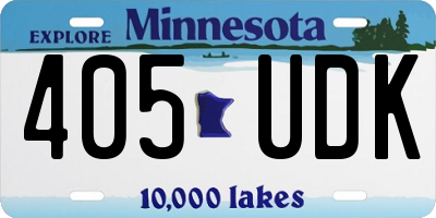 MN license plate 405UDK