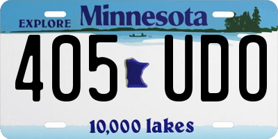 MN license plate 405UDO