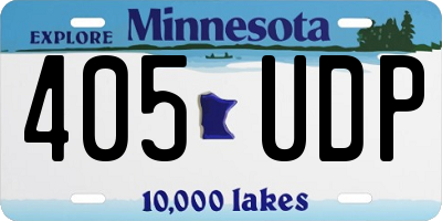 MN license plate 405UDP