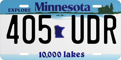 MN license plate 405UDR