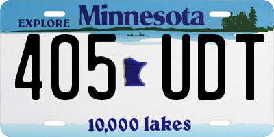 MN license plate 405UDT