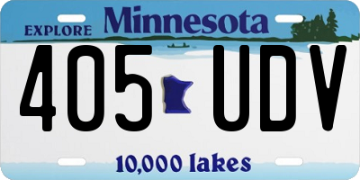 MN license plate 405UDV