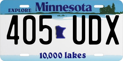 MN license plate 405UDX