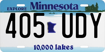 MN license plate 405UDY