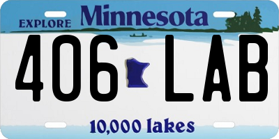 MN license plate 406LAB