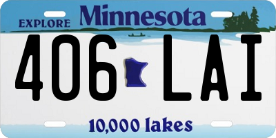 MN license plate 406LAI