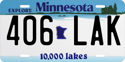 MN license plate 406LAK