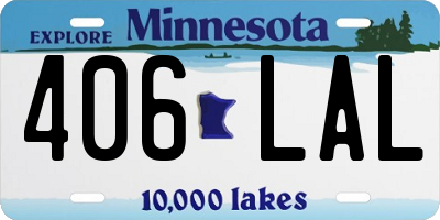 MN license plate 406LAL