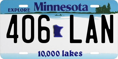 MN license plate 406LAN