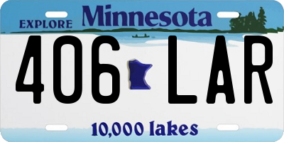 MN license plate 406LAR