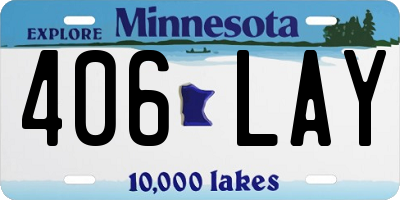 MN license plate 406LAY