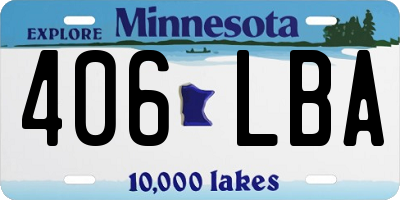 MN license plate 406LBA