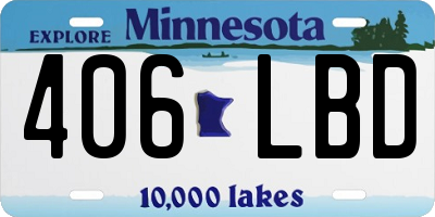 MN license plate 406LBD