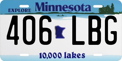MN license plate 406LBG