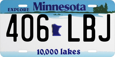 MN license plate 406LBJ