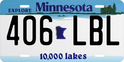 MN license plate 406LBL