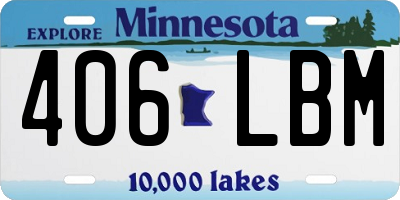 MN license plate 406LBM