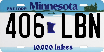 MN license plate 406LBN