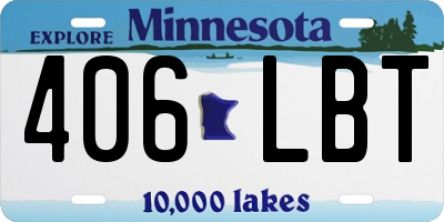 MN license plate 406LBT